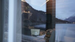 Reading books online on a tablet in a cozy setup